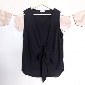 🌊3 for $20🌊 Black Tie Front Pleoine Tank Top